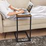 NEW SALE | C-Shaped Side Table, Bedside Table, Sofa Side Table, Coffee Table, with Metal Frame, Industrial, for Living Room, Bedroom, Rustic Brown and Black Image 3