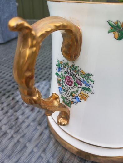 V large Hammersley bone china ER2 1952 loving cup