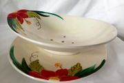 Rare Vintage Art Deco Crown Devon  Fruit Berry Serving Dish and Plate