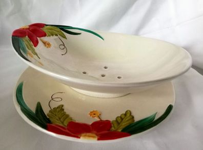 Rare Vintage Art Deco Crown Devon  Fruit Berry Serving Dish and Plate