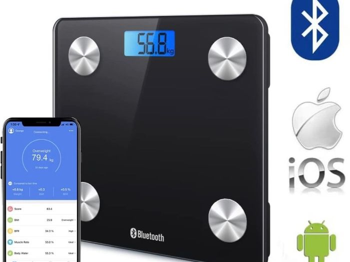 Bluetooth Body Fat Scale Digital Bathroom Scales iOS Android app Wireless Body Composition Monitor for Body Weight Body Fat, BMI, Water, Muscle Mass Bone (FREE POSTAGE)