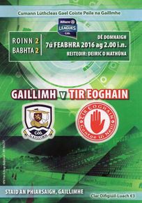 2016 Galway v Tyrone - GAA Allianz Football League Programme