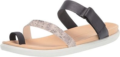 ECCO Womens Simpil Flat Sandal, Black / limestoneblack, 36 EU