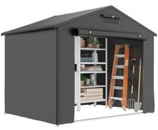 Tent garage 2.5 x 1.8 m Waterproof garage tent with roll-up zipper door ventilation window Dark gray