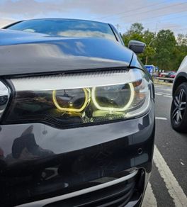 Bmw angel eyes yellow headlight repair