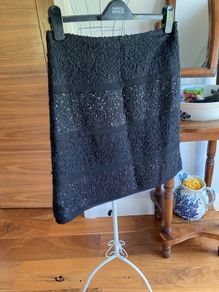 Black wool Skirt