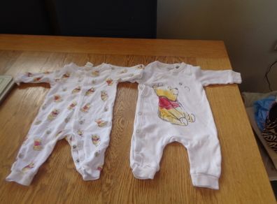 Winnie The Pooh Newborn Babygros x 2 for Sale