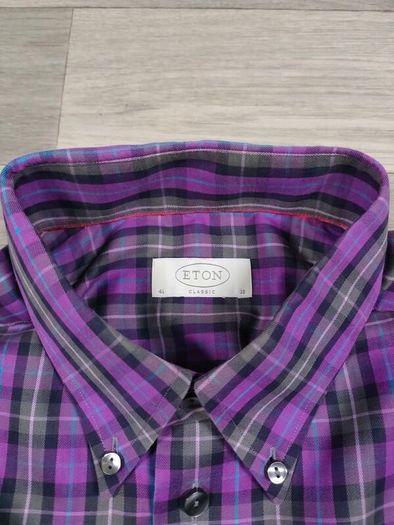 Eton Button Down Check Shirt Mens Large