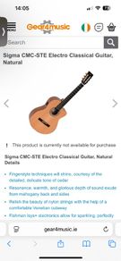 classical guitar sigma cmc ste electro acoustic