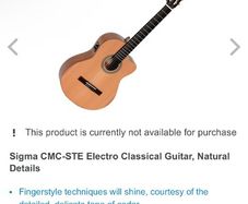 classical guitar sigma cmc ste electro acoustic