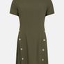 New with Tags Karen Millen Tailored Military Pleated Dress Khaki Image 9