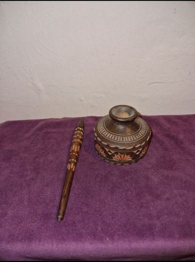 Hand Carved African wooden pen