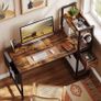 120CM Computer Desk with Storage Shelves Corner Desk Writing Desk with Shelves Reversible Computer Desk with Bookshelf for Home Office Small Space Image 4