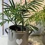 Grey Ceramic Vase with Heart Motif and Handles (new) Image 2