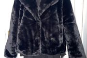 Faux Fur Short Jacket in Black - Size S