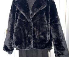Faux Fur Short Jacket in Black - Size S