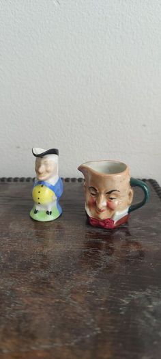 Vintage miniature china jugs, Denton and artone