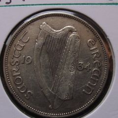 Irish Free State. 1934 Silver Half Crown