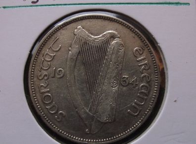 Irish Free State. 1934 Silver Half Crown