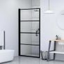 Shower Door Tempered Glass 91x195 cm Black Image 3