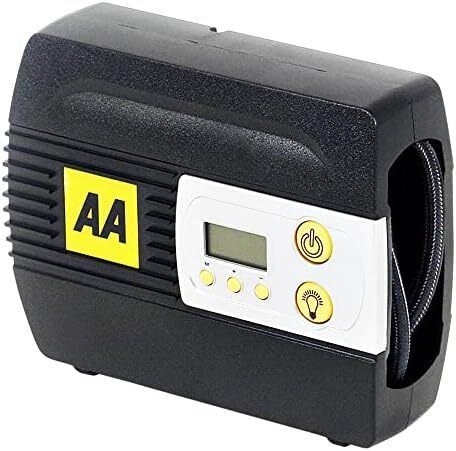 AA 12V Digital Tyre Inflator AA5502  For Cars Other Vehicles Inflatables Bicycles  Shows PSI BAR KPA 3/100 PSI Includes Adaptors, Black