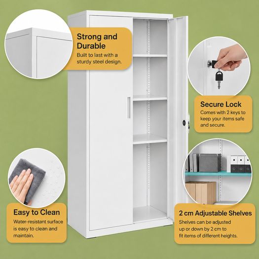 Multi purpose storage cabinet (White) - FREE DELIVERY