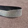 Black satin and silver details stretchy belt Image 2