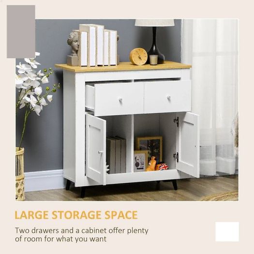 Sideboard Storage Cabinet, Modern Kitchen Cupboard with Double Doors and Drawers for Dining Room