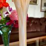 Mid Century Italian or Murano style Tall Swirl Pattern Orange and White Bud Vase 31 cm Image 7