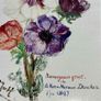 Laminate Glossy 280gsm Canvas Poster A4 Size Featuring New Year's Greeting with Anemones (1897) by Sientje Mesdag-van Houten Image 4