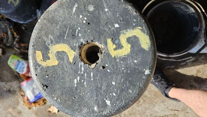 Concrete weights and cast iron plates