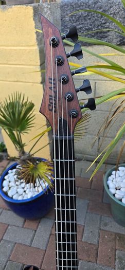 Solar 5 String Bass. Natural Satin Finish
