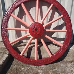 Vintage cart wheel
