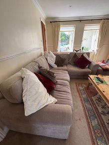 Spacious Corner Sofa with Storage Footstool, Great Condition