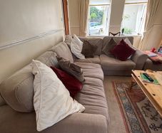Spacious Corner Sofa with Storage Footstool, Great Condition