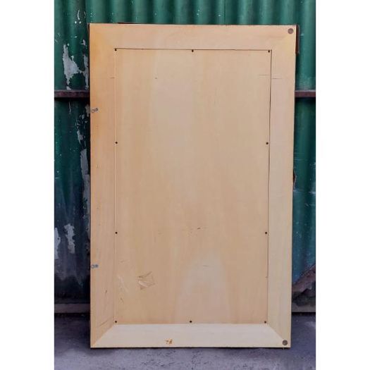 Mirror with Brown Faux Leather Covered Frame KAS395