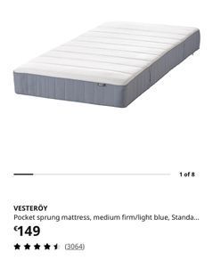Ikea Single Mattress - Vesteroy