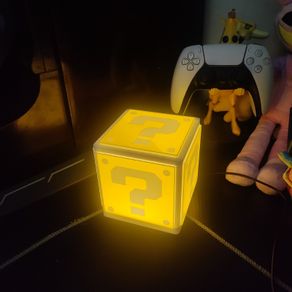 Super Mario Question Mark Block LED Night Light Box  Retro Nintendo Gaming Bedroom Lamp Gamer Room Decor  Kids Bedside Light  Gift