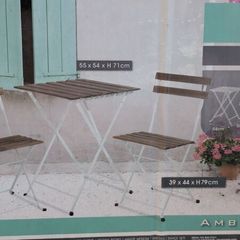 Wooden garden set, table and two chairs