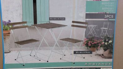Wooden garden set, table and two chairs