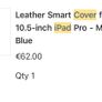 Apple iPad Pro 10.5 Leather Smart Cover  Midnight Blue Image 3