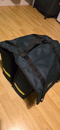 Bicycle Rear Luggage Carrier Bag, Pannier bag double side (Green)