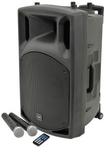 15" Portable PA Bluetooth Speaker with VHF Wireless microphones