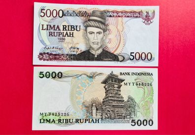 Indonesia. 5000  Rupiah  1986  Pick  125a   ( Uncirculated )