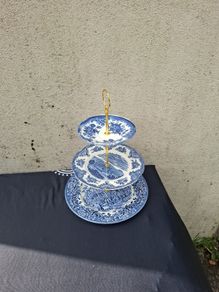 By post only homemade blue cake stand