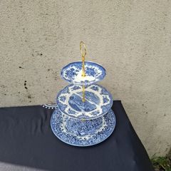 By post only homemade blue cake stand