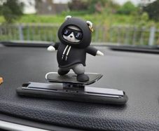 Sliding Panda Skateboard Car Dashboard Ornament