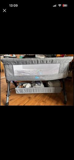 Bedside cot with changing unit and NEXT sleeping bag