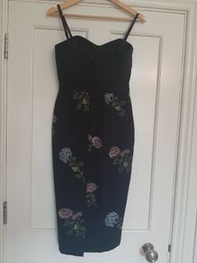 Black Floral Dress - Oasis - Size 10