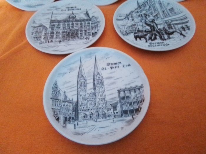 Six Winterling China Coasters/Nibbles Dishes